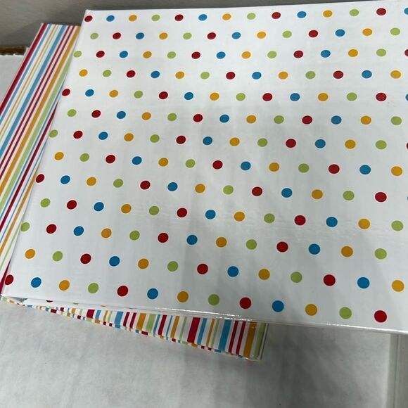 Stripes and Dots set of 2 Scrapbook Album 10 Pages 7”x7” NEW - Picture 5 of 6